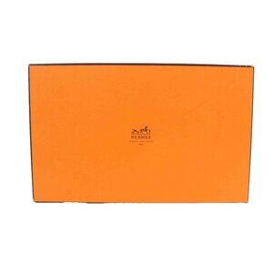 HERMES Sz 11.5 x 7.25 x 4 Orange Brown Gift Box
